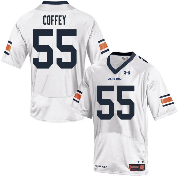 Auburn Tigers Men's Brenden Coffey #55 White Under Armour Stitched College 2020 NCAA Authentic Football Jersey JOL7174VE